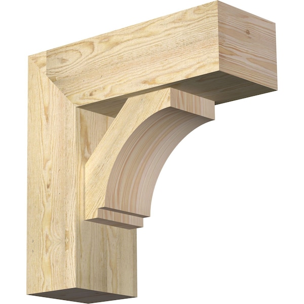 Ekena Millwork Imperial Block Rough Sawn Bracket w/ Offset Brace, Douglas Fir, 8"W x 22"D x 22"H BKT0806X22X22IMP05RDF - main